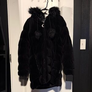 Killstar Black Puffer Jacket with Fur Hood